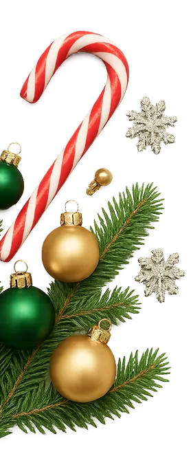 Новогодний декор слева