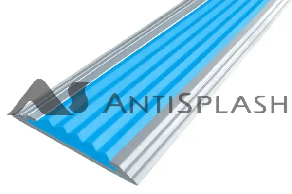 Алюминиевая Полоса с резиновой вставкой АП-40 Без покрытия 1000мм вставка голубой Алюминиевая Полоса с резиновой вставкой АП-40 Без покрытия 1000мм вставка голубой