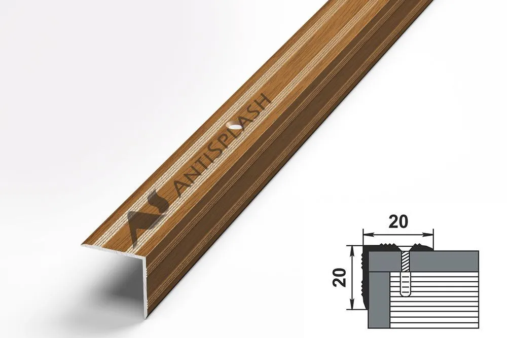 Порог алюминиевый  ПУ-05 20x20x900 мм, орех