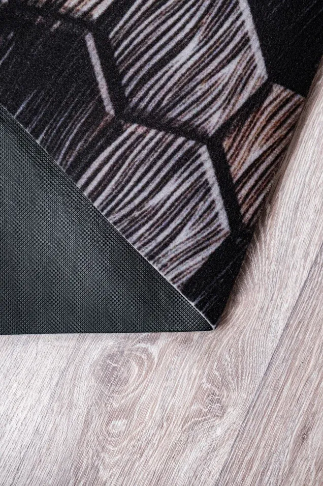 Велюровая дорожка 1x15 «Соты коричневые»