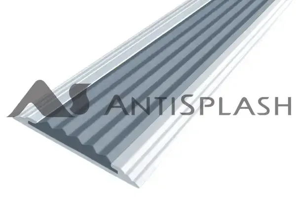 Алюминиевая Полоса с резиновой вставкой АП-40 Без покрытия 1000мм вставка серый