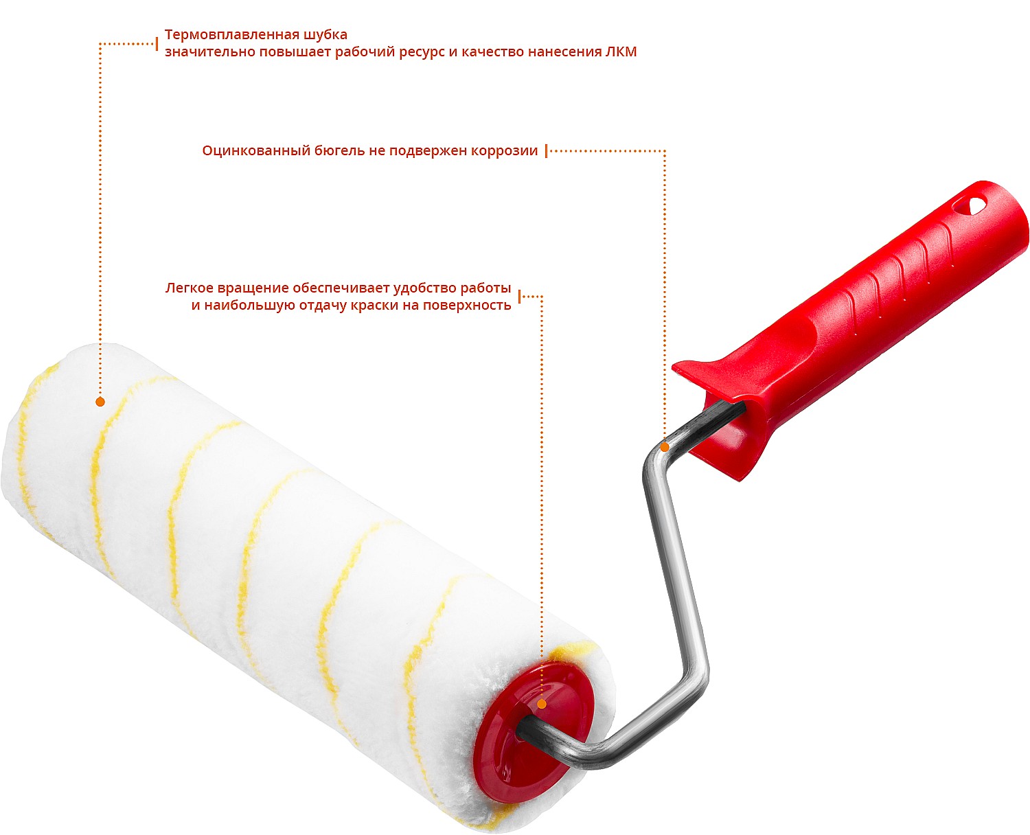 MIRAX POLYTEX PRO, 48 х 240 мм, бюгель 8 мм, ворс 12 мм, полиакрил/полиэстер, все виды ЛКМ, малярный валик (03816-24)