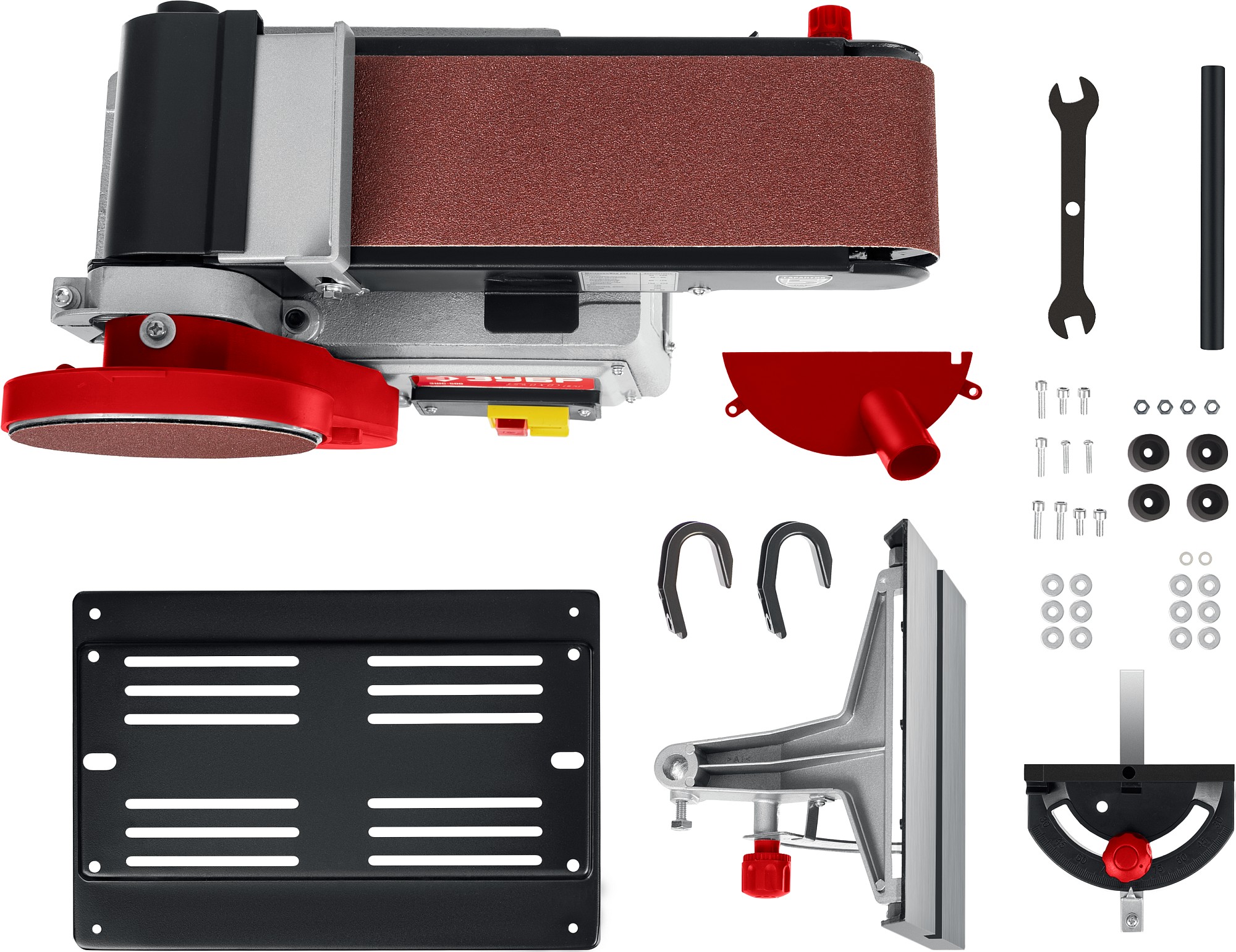 ЗУБР d 150 мм, 100 х 914 мм лента, 500 Вт, тарельчато - ленточный шлифовальный станок (ЗШС-500)