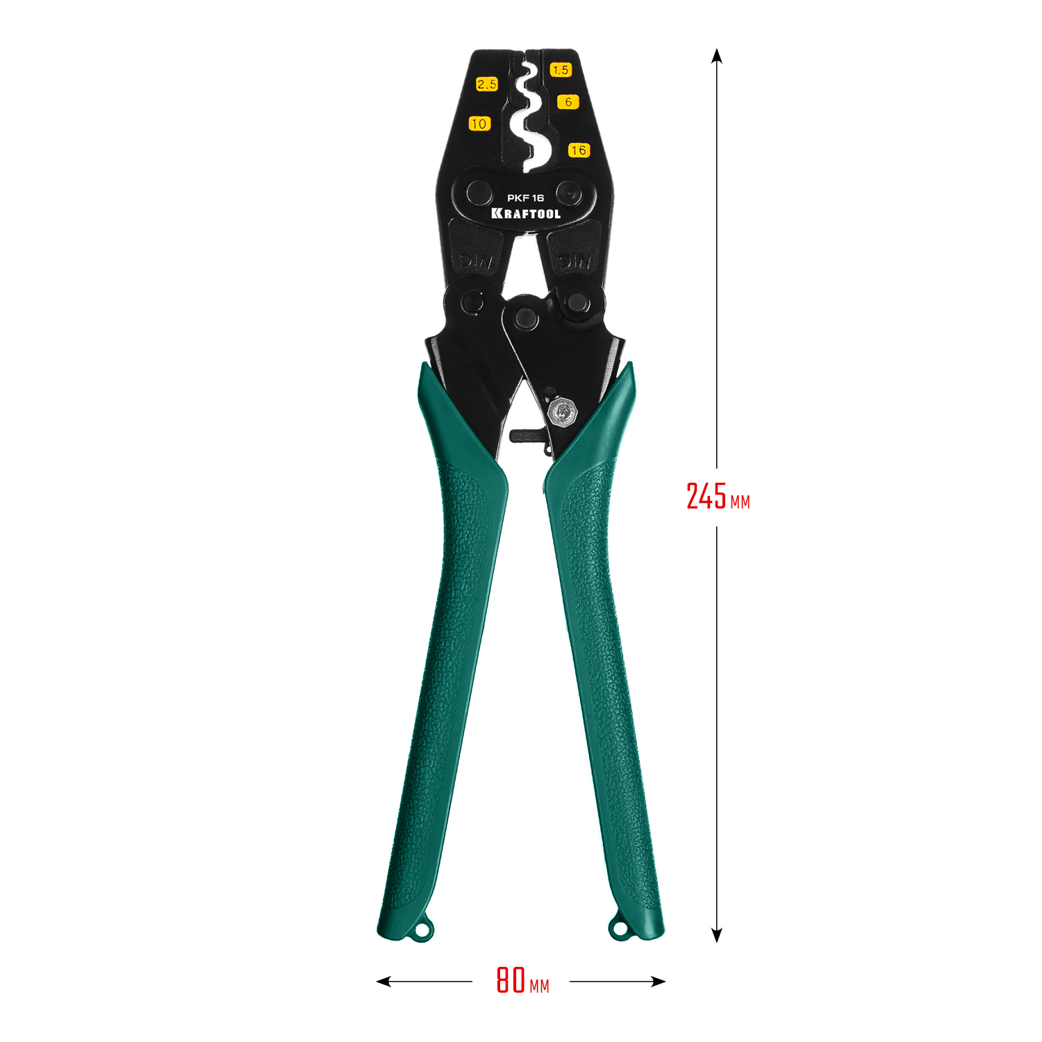KRAFTOOL PKF-16, 1.5 - 16 мм2, для медных наконечников и гильз, усиленные пресс-клещи (45466)