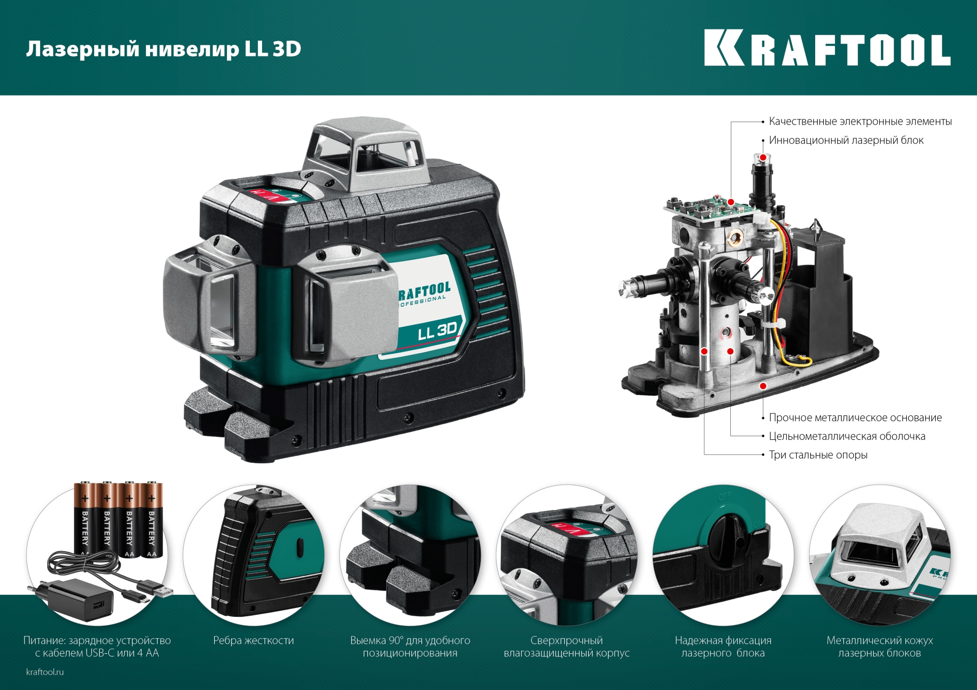 KRAFTOOL LL 3D #3, лазерный нивелир (34640-3)