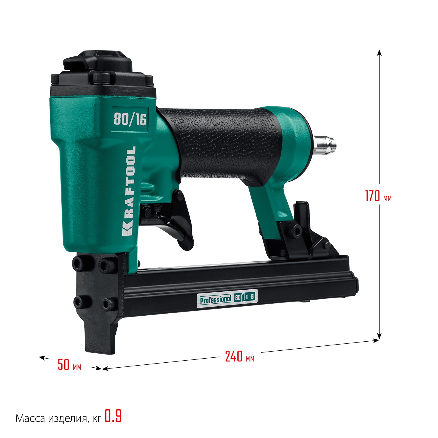 KRAFTOOL 80/16, пневматический степлер для скоб 21Ga тип 80 (6-16 мм), (31960)