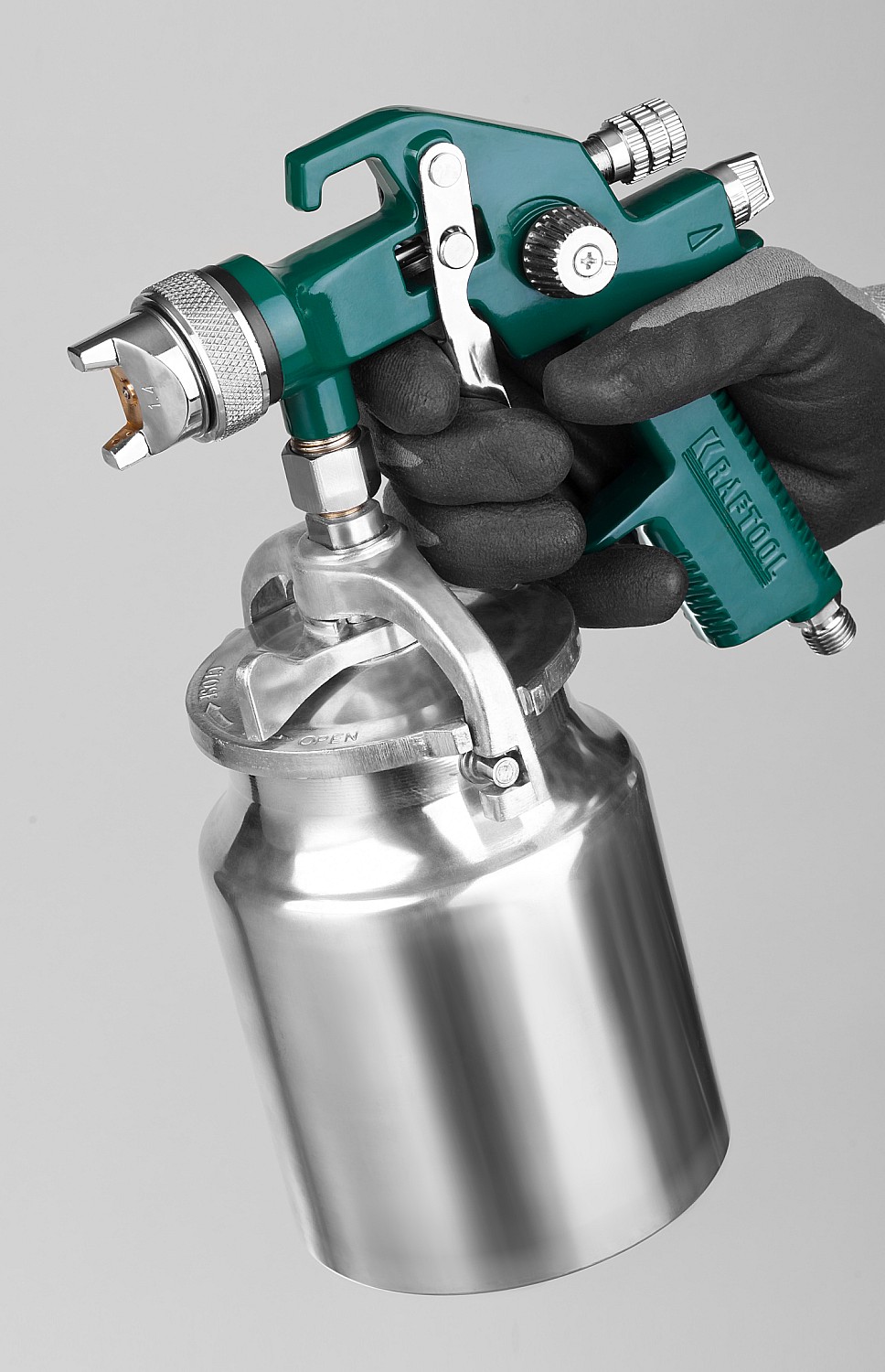 KRAFTOOL AirKraft, HVLP, 1.4мм, пневматический краскопульт с нижним бачком (06520-1.4)