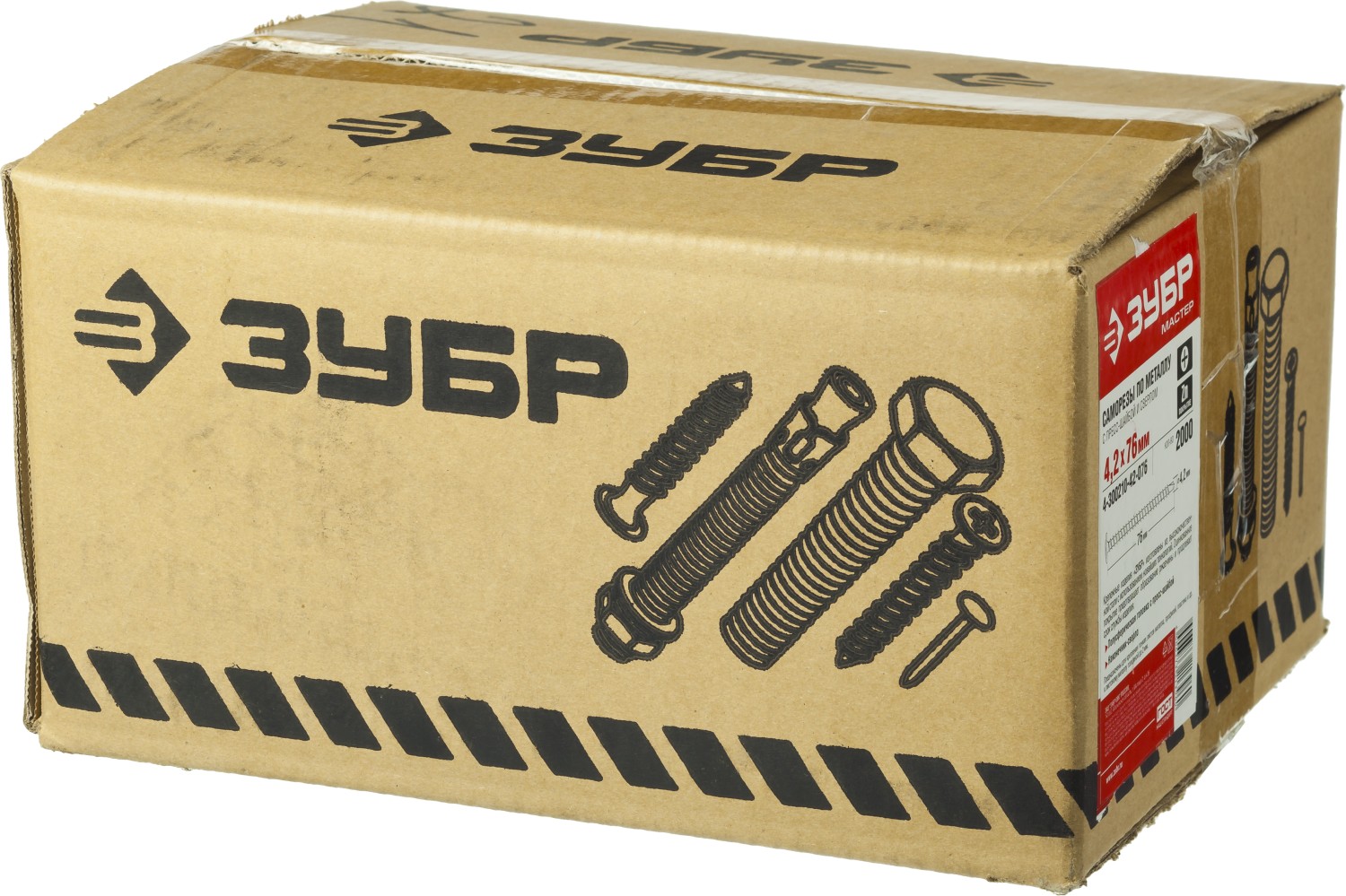 ЗУБР ПШМ-С, 76 х 4.2 мм, цинк, 2000 шт (10,82 кг.), саморез с пресс-шайбой и сверлом (4-300210-42-076)