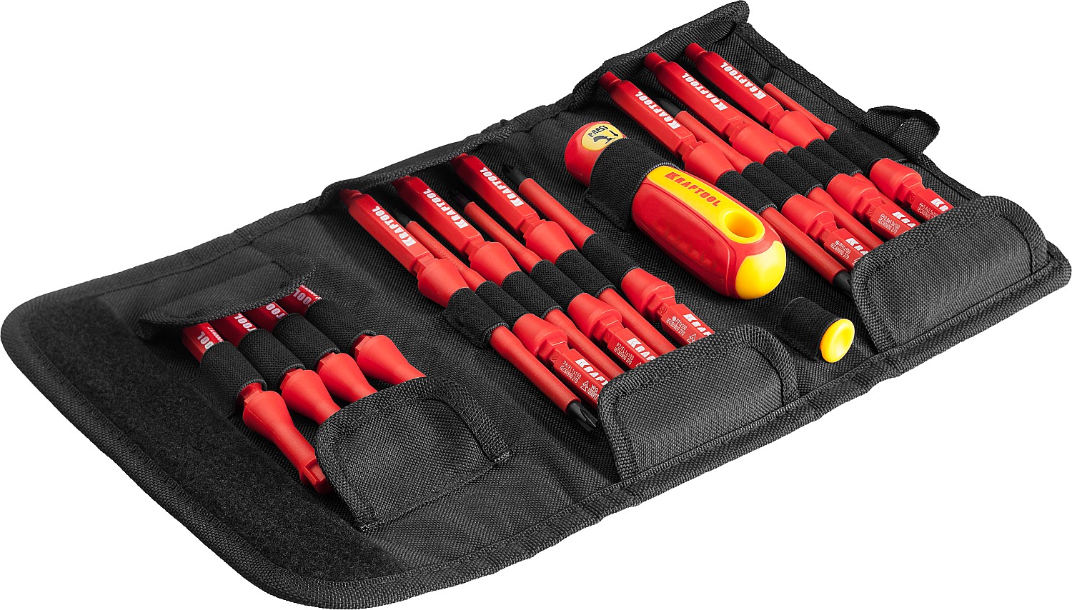 KRAFTOOL Х-Drive Electro, 18 предм, набор высоковольтных отверток (220092-H18)