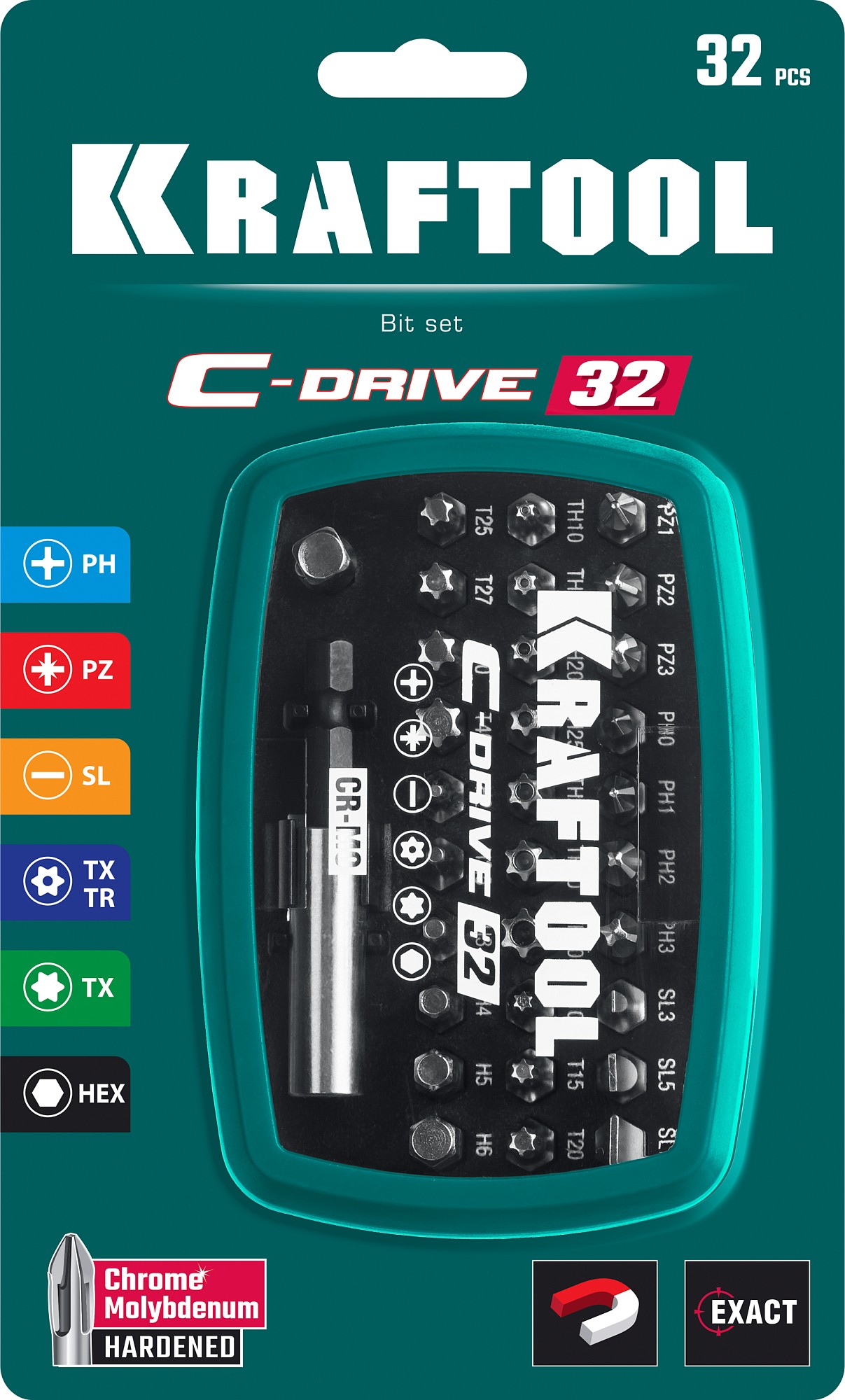 KRAFTOOL C-Drive 32, 32шт, набор многофункциональных бит (26067-H32)