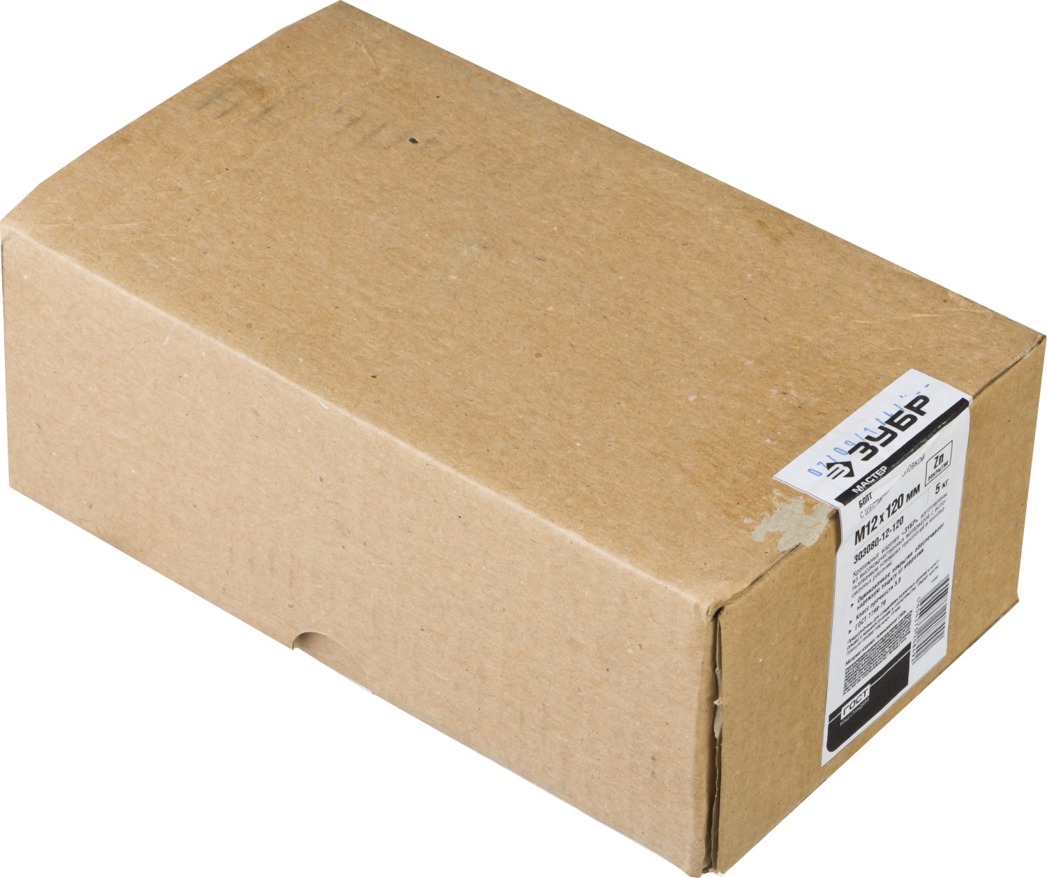 ЗУБР ГОСТ 7798-70, кл. пр. 5.8, M12 х 120 мм, цинк, 5 кг, болт (303080-12-120)