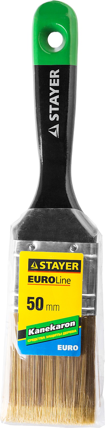 STAYER KANEKARON-EURO, 50 мм, 2″, искусственная щетина, деревянная ручка, для высокотекучих ЛКМ, плоская кисть (0106-050)