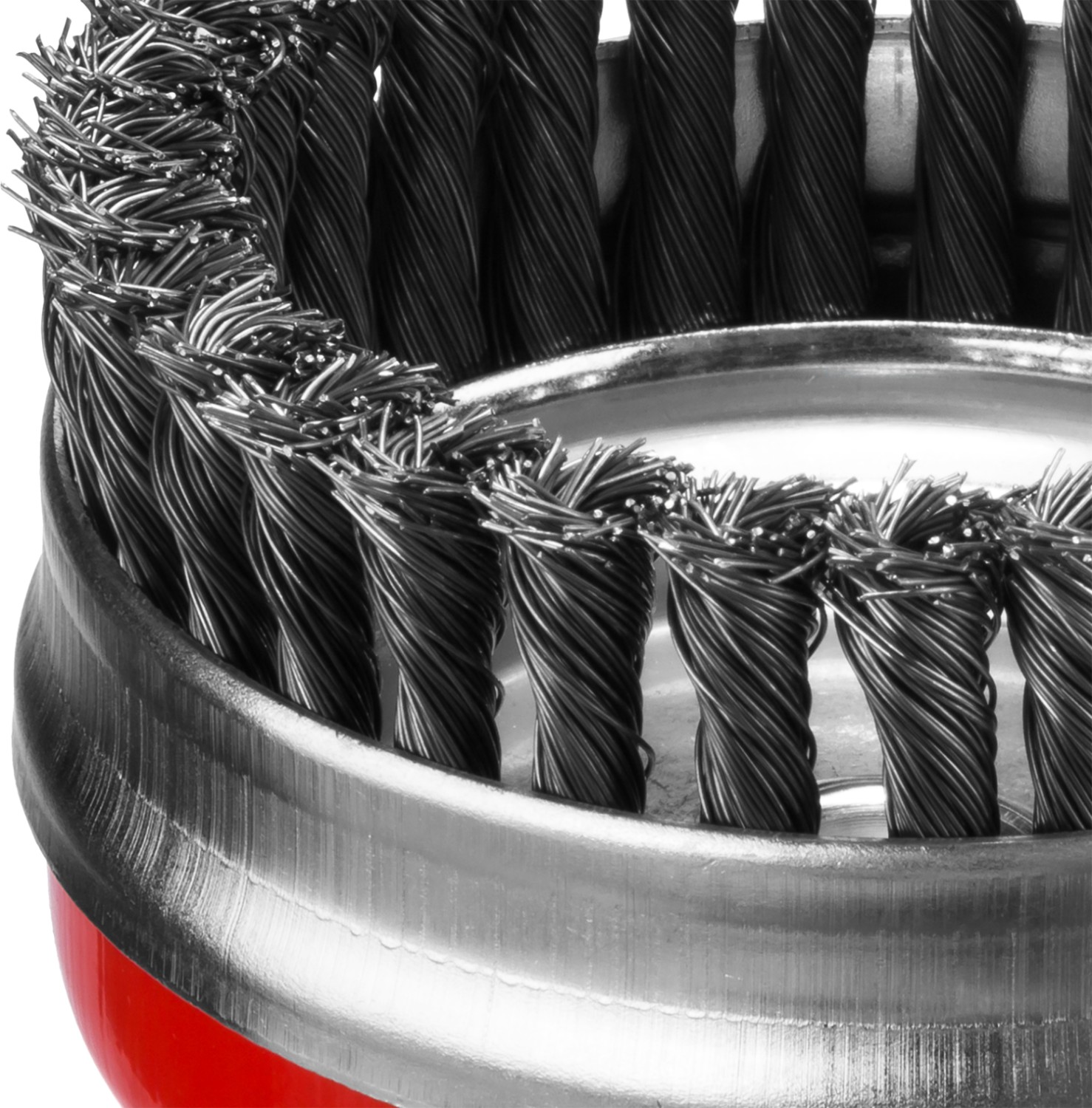 MIRAX 125 мм, жгутированная стальная проволока 0.5 мм,чашечная щетка-крацовка для УШМ (35144-125)