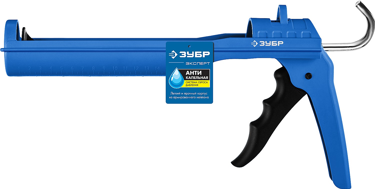 ЗУБР 310 мл, антикапельная система, легкий полукорпусной пистолет для герметика (06627)