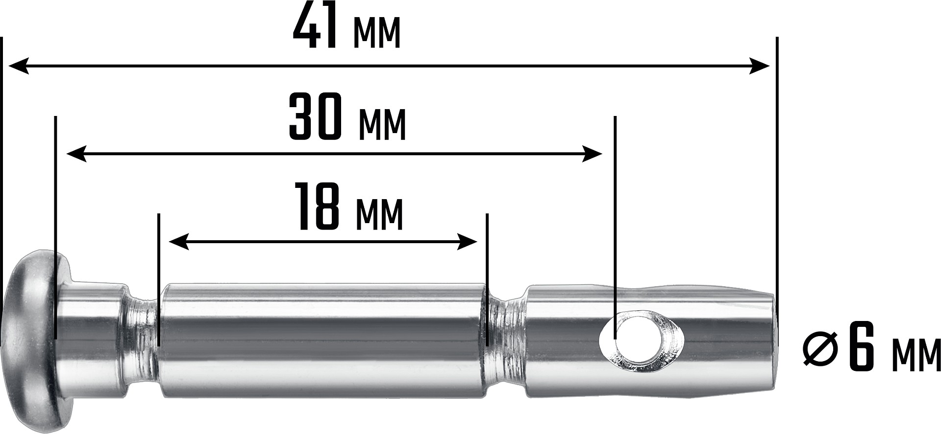 ЗУБР 6х41 мм, 4шт., срезные штифты для снегоуборщиков (N000-039-589)