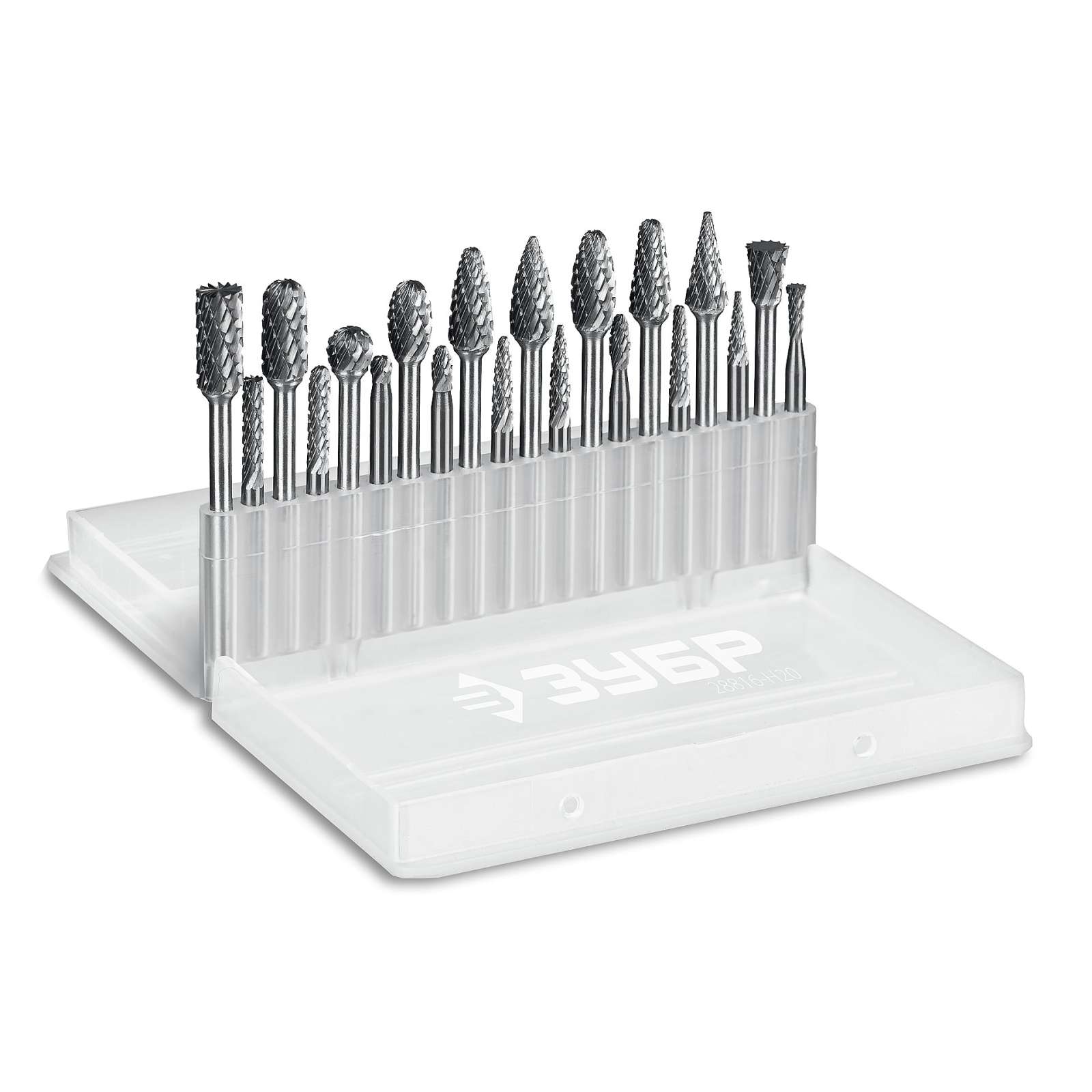 ЗУБР 20 шт набор борфрез твердосплавных, хв-к 3 мм, ПРОФЕССИОНАЛ (28816-H20)