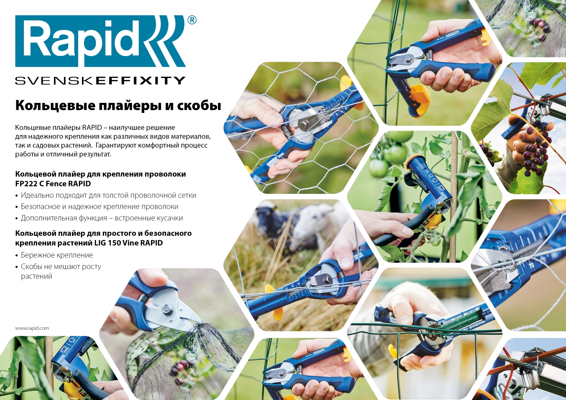RAPID R:Plier LIG 150 Vine, профессиональный кольцевой плайер для травмобезопасного крепления растений (40107753)