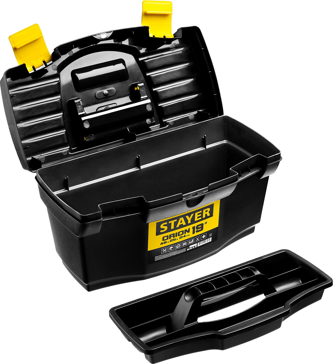 STAYER ORION-19, 480 х 250 х 240 мм, (19″), пластиковый ящик для инструментов (38110-18)
