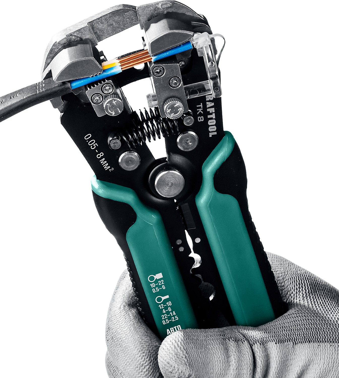 KRAFTOOL TK-8, 0.05 - 8 мм2, автоматический стриппер (22637)