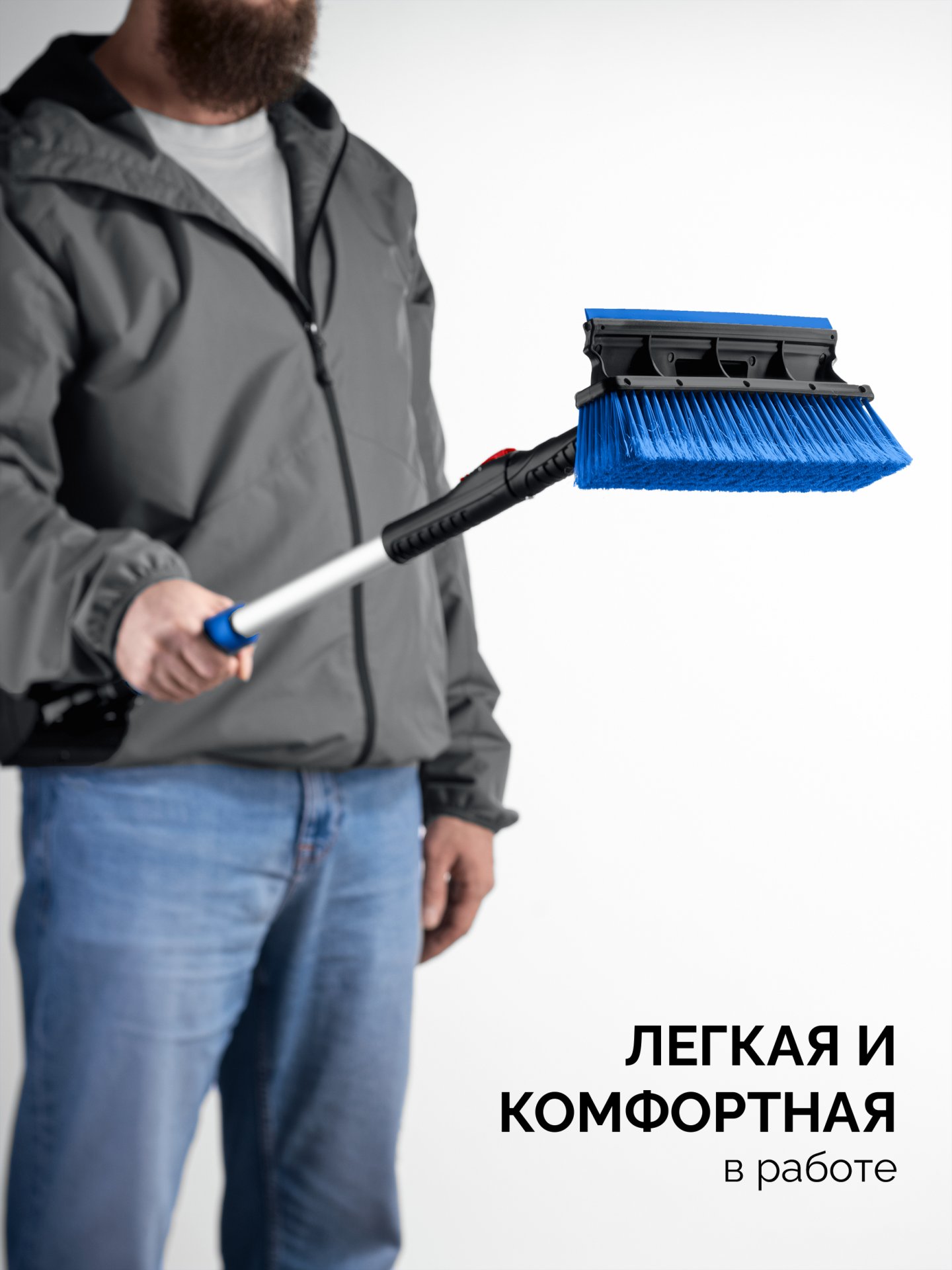 ЗУБР телескопическая щётка с поворотной головой и водосгоном от снега автомобильная, 910-1300 мм, Профессионал (61060-150)