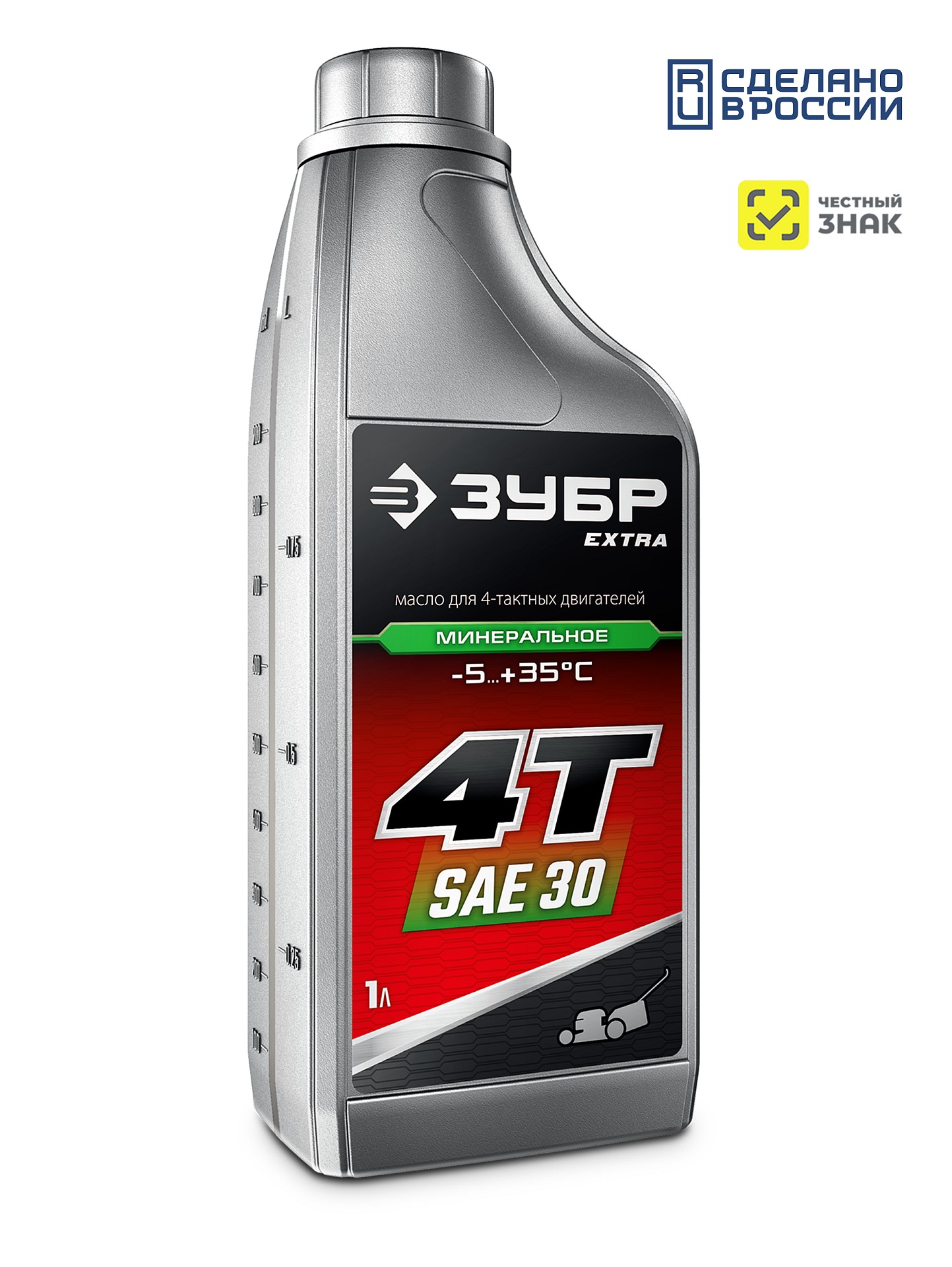 ЗУБР 4Т-30, 1 л, минеральное масло для 4-тактных двигателей, EXTRA (70617-1)