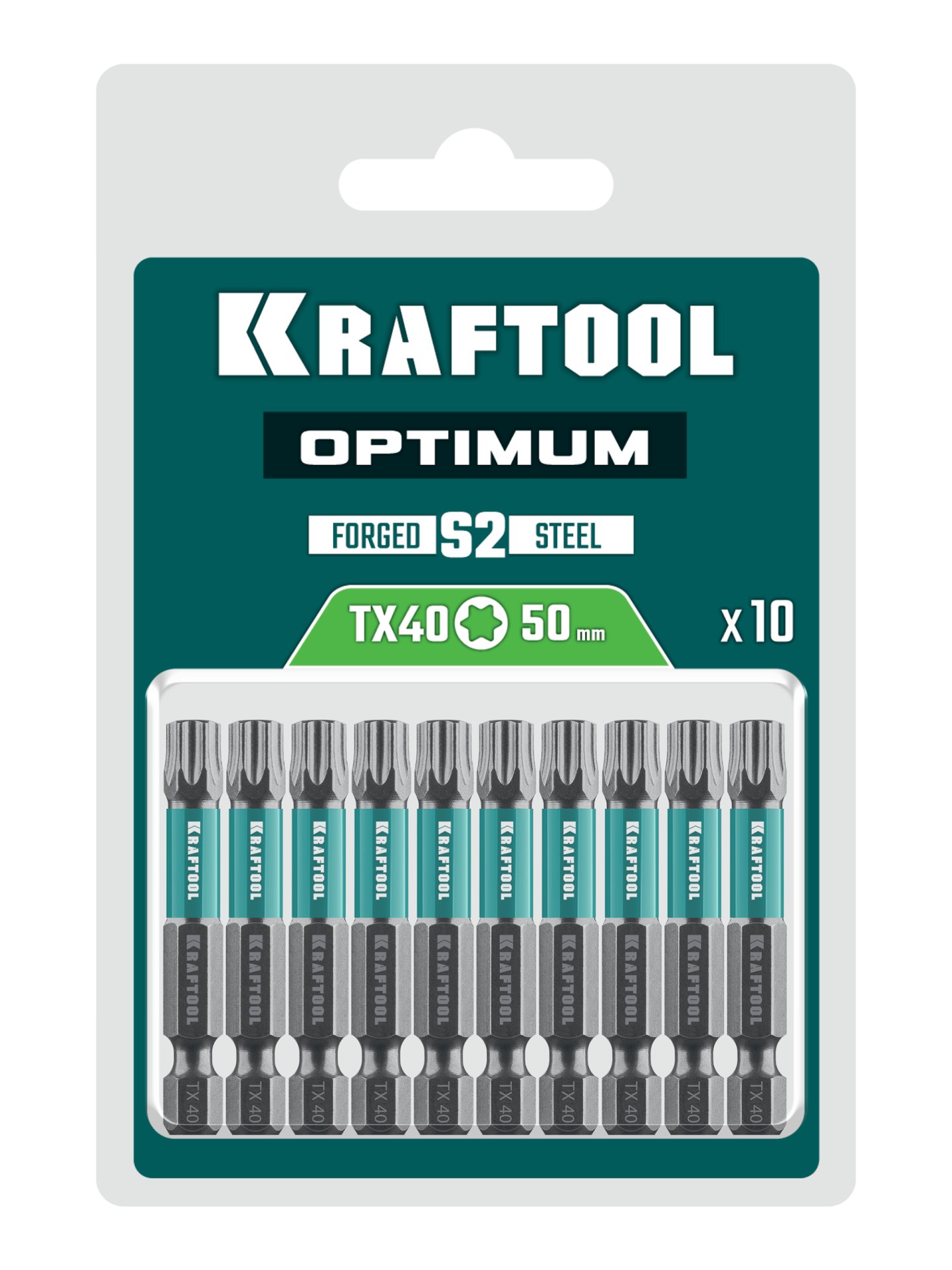 KRAFTOOL OPTIMUM TX 40, 50 мм, 10 шт, биты (26126-40-50-10)