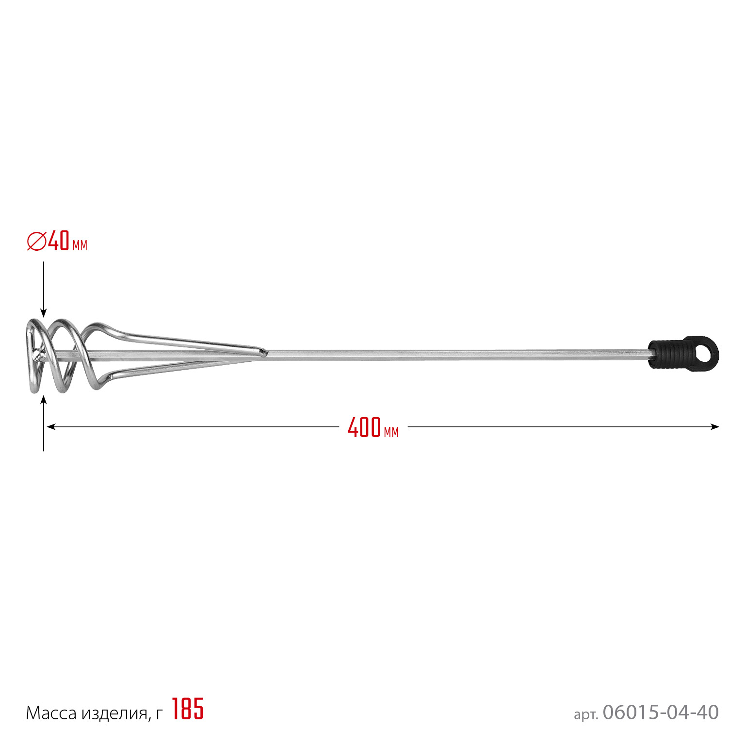 STAYER 40 х 400 мм, шестигранный хвостовик, оцинкованный, миксер для песчано-гипсовых смесей (06015-04-40)