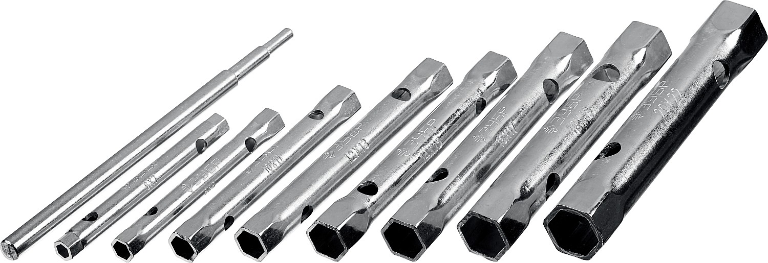 ЗУБР 9 предм., 6 - 22 мм, набор торцовых трубчатых ключей (27162-H9)