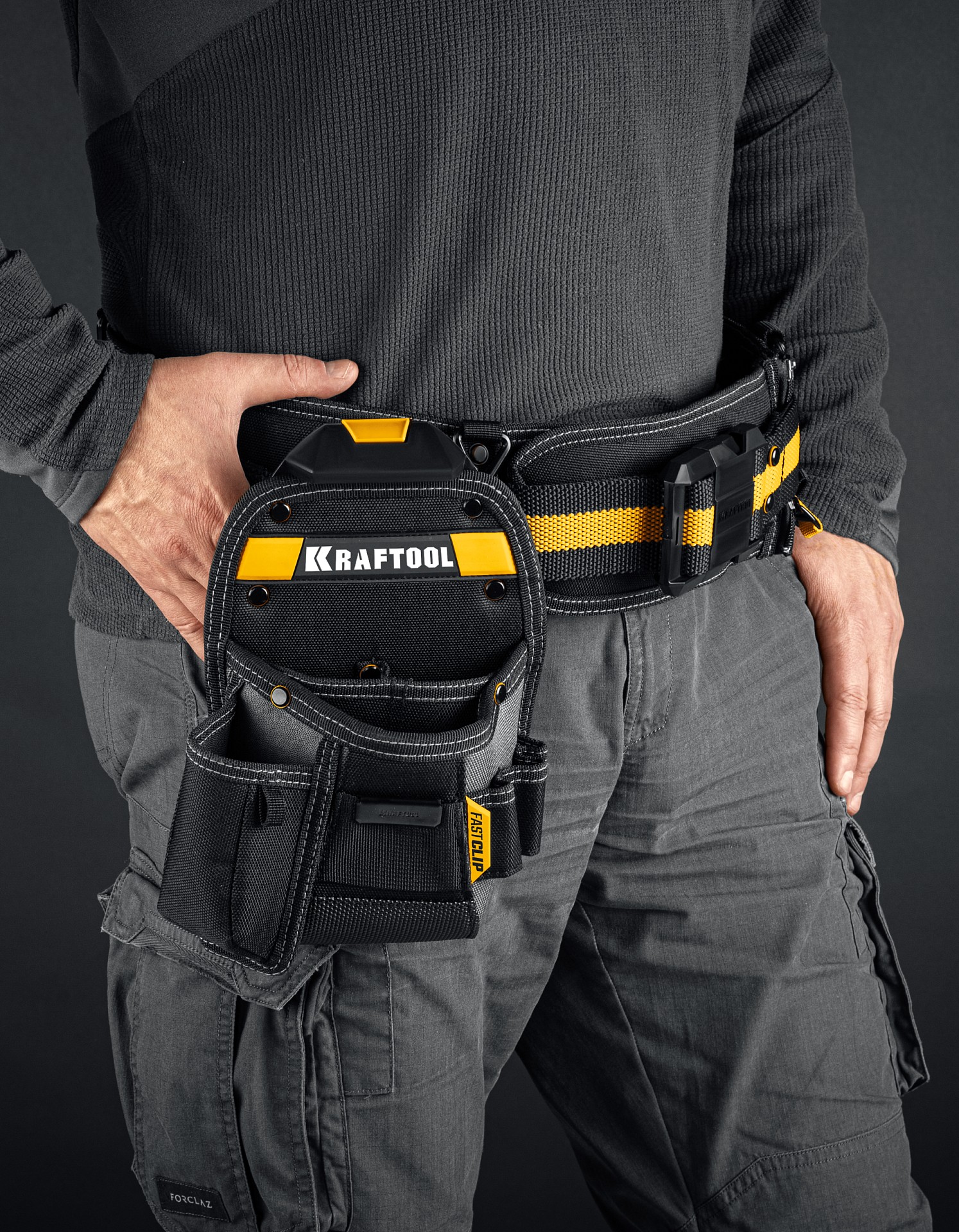 KRAFTOOL KP-8 поясная сумка с быстросъёмным креплением FastClip, 170 х 260 мм (38776)