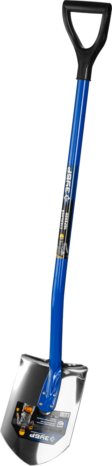 ЗУБР Артель-НС, 120 см, стальной изогнутый черенок, штыковая лопата, полотно из нержавеющей стали, Профессионал (4-39406)