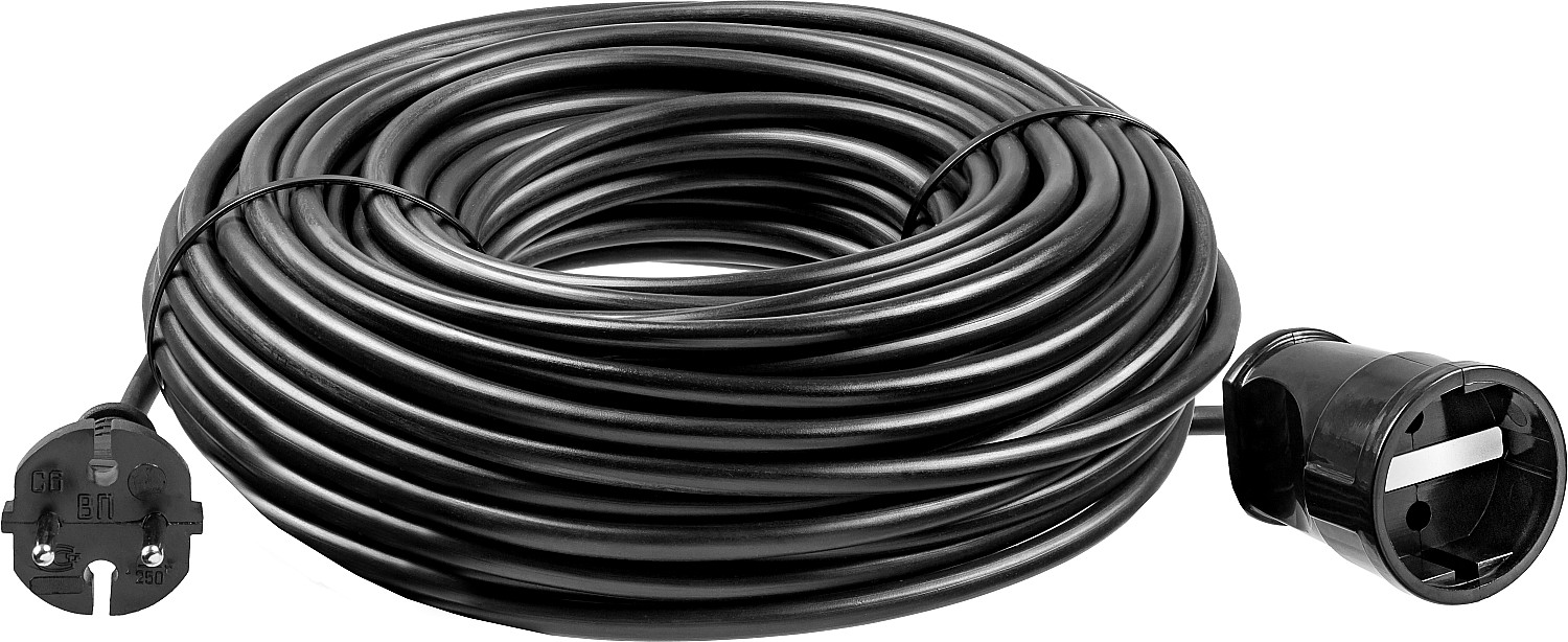 ЗУБР ПВС-207-Ш, ПВС, 2 x 0.75 мм2, 50 м, 2200 Вт, силовой удлинитель-шнур (55023-50)