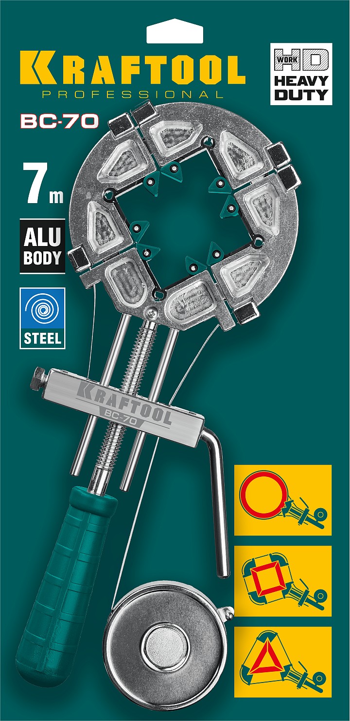 KRAFTOOL ВС-70, 7 м, ременная струбцина (32207-2)