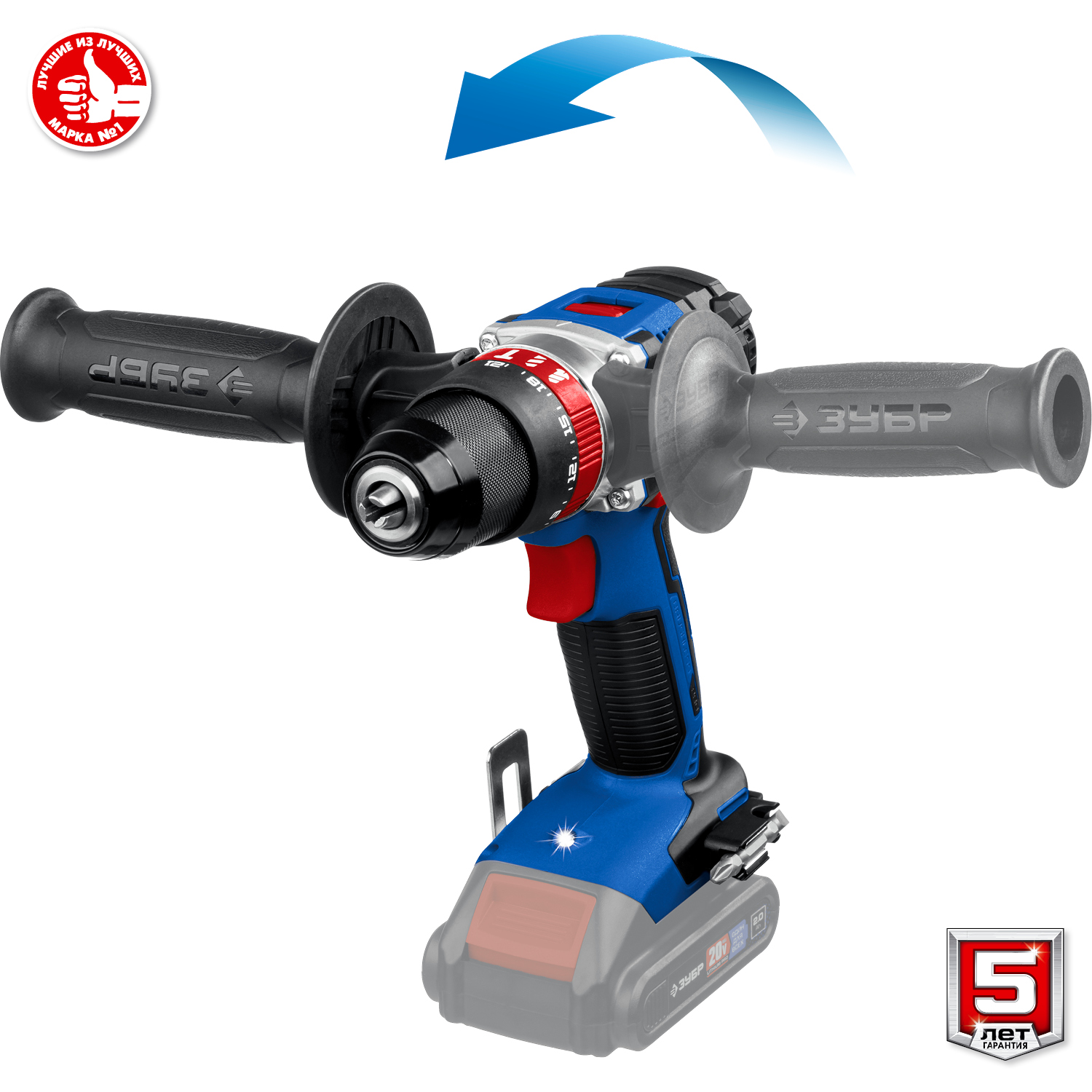 ЗУБР Т7, 20 В, 70 Н·м, без АКБ, бесщеточная ударная дрель-шуруповерт, Профессионал (DBS-201)