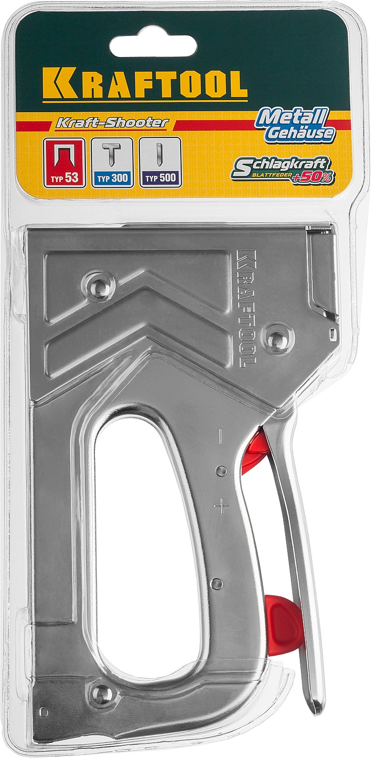 KRAFTOOL EXTREM 53, тип 53 (A/10/JT21) 23GA (6 - 16 мм)/300/500, стальной рессорный степлер (3180)