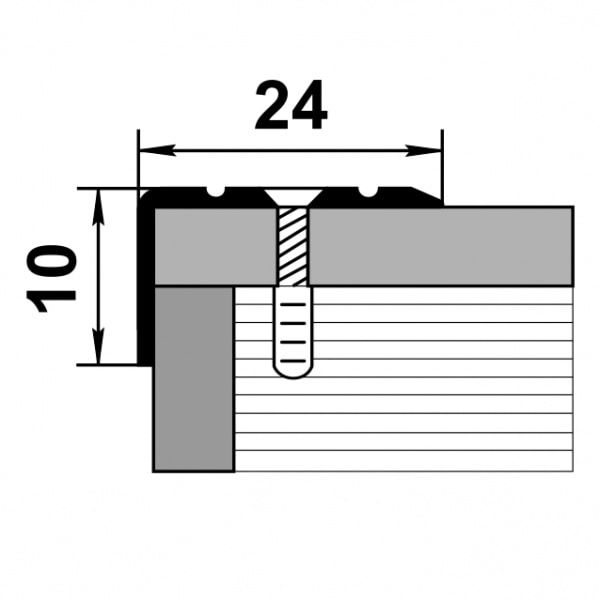 Порог алюминиевый  ПУ-01 24x10x1350 мм, дуб мокко