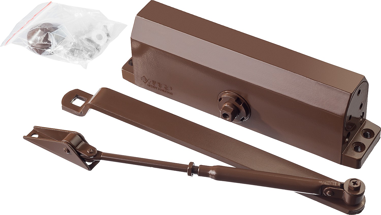 ЗУБР до 100 кг, цвет коричневый, дверной доводчик, Профессионал (37912-100)