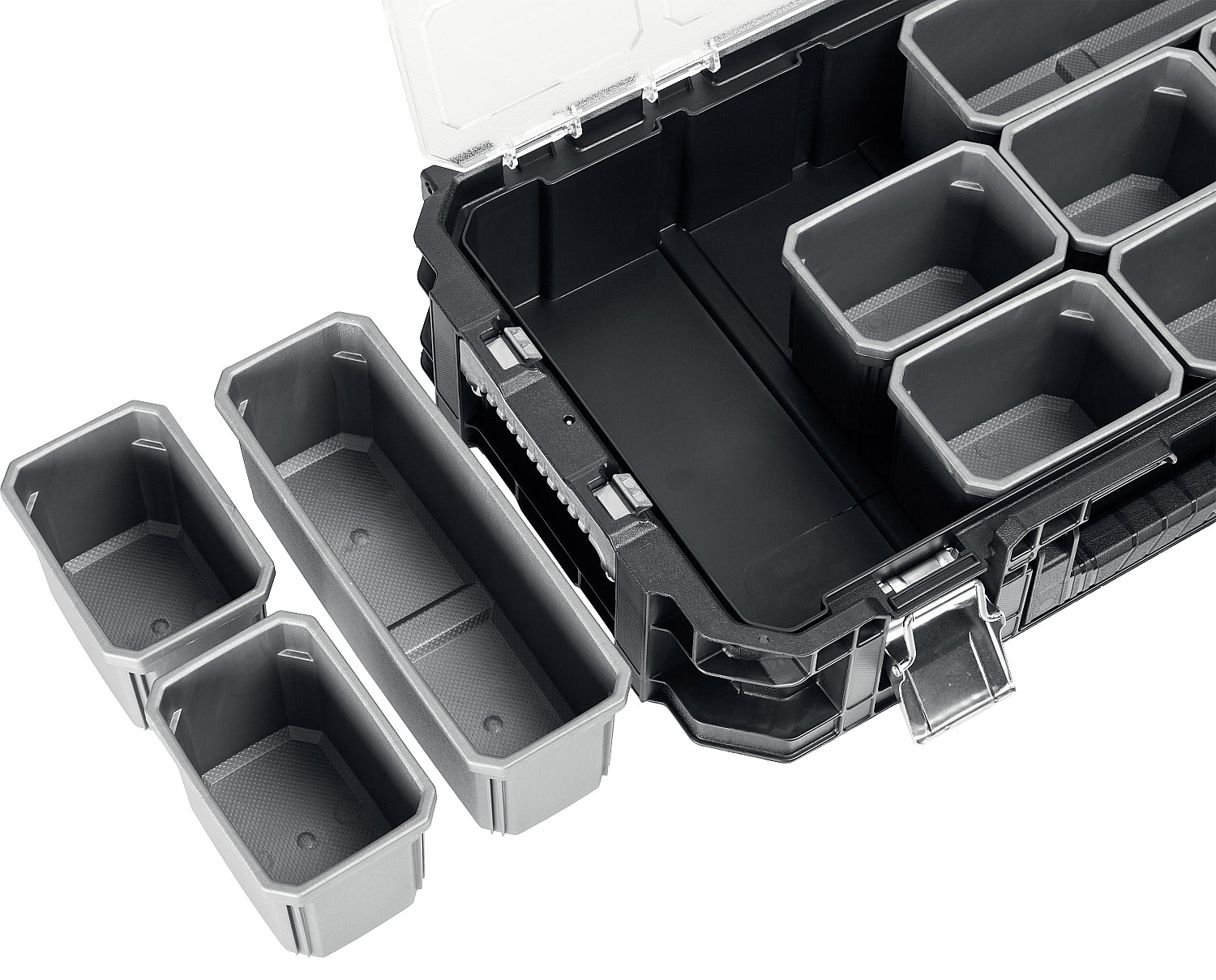 KETER SMART ROLLING, 564 х 373 х 700 мм, (22″), набор пластиковый ящик-тележка + ящик для инструментов + ящик органайзер (38390-22)