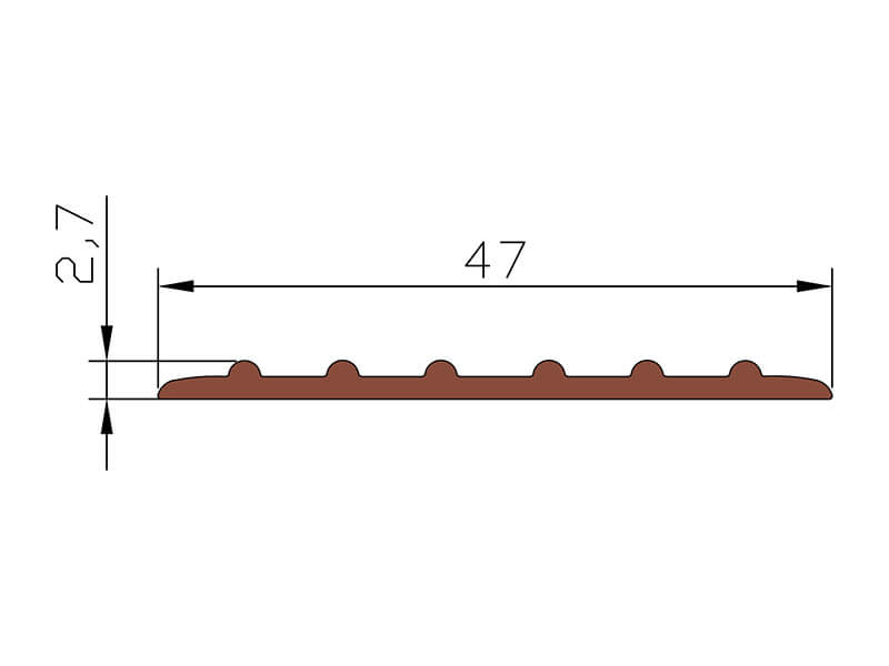 Накладка «Евроступень-Н 47», 47 мм, 9 м, бежевая