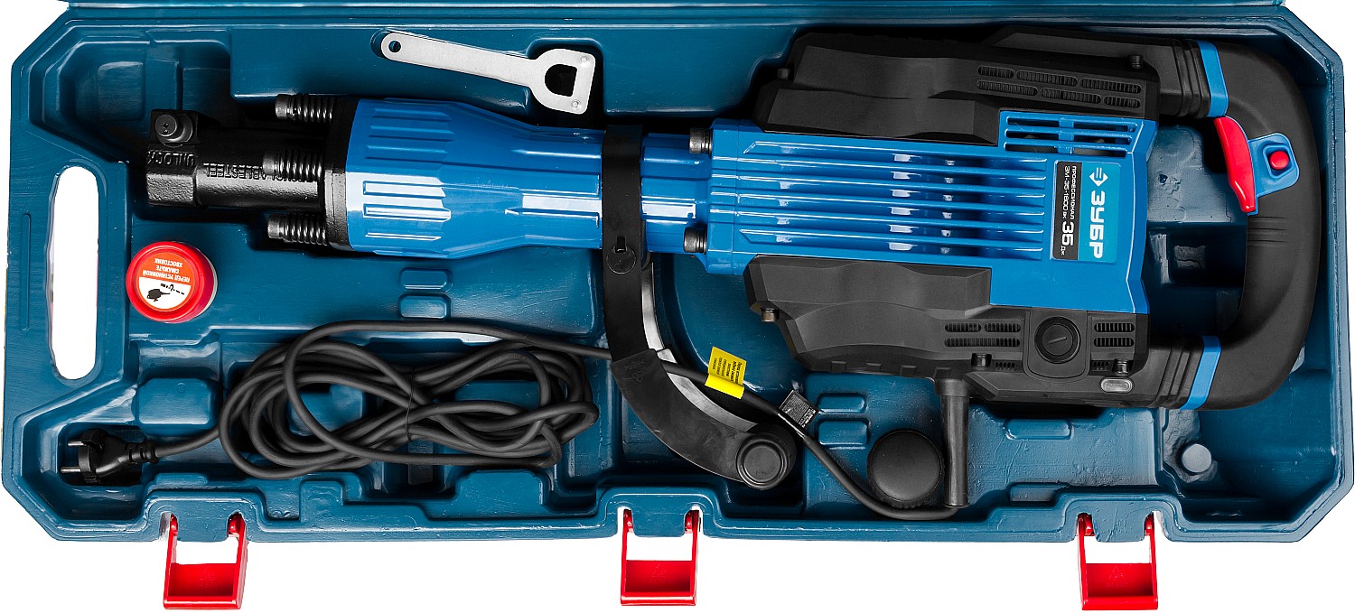 ЗУБР Бетонолом, 35 Дж, 1600 Вт, АВТ, отбойный молоток HEX-30, Профессионал (ЗМ-35-1600 ВК)