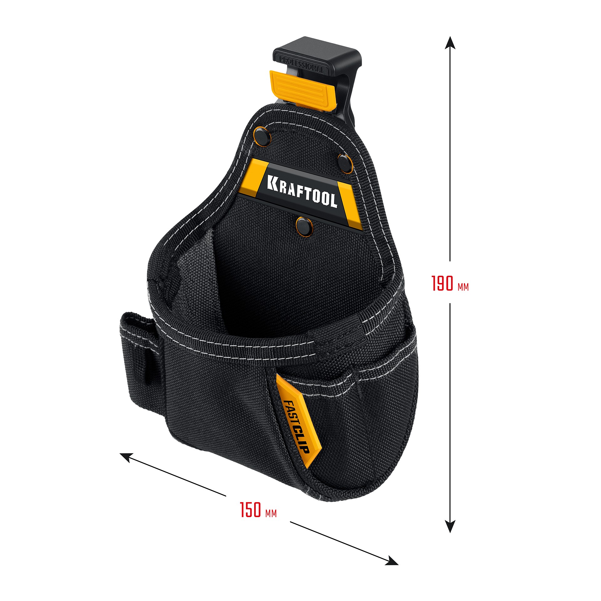 KRAFTOOL KP-5 поясная сумка с быстросъёмным креплением FastClip, 150 х 190 мм (38778)