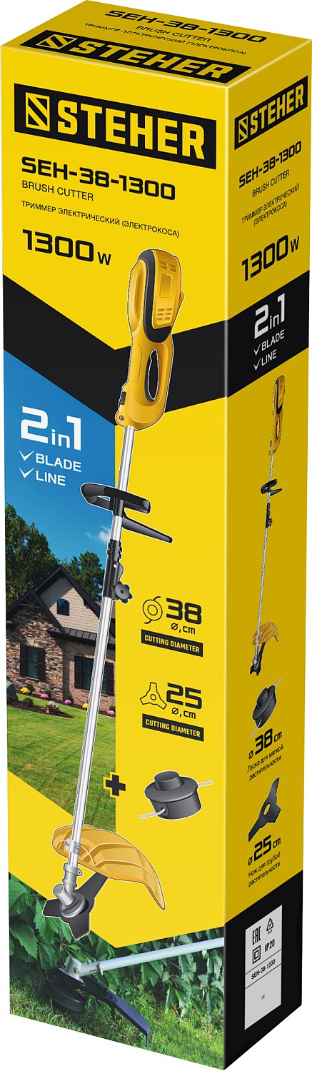 STEHER 1300 Вт, ш/с 38 см, сетевая коса (SEH-38-1300)