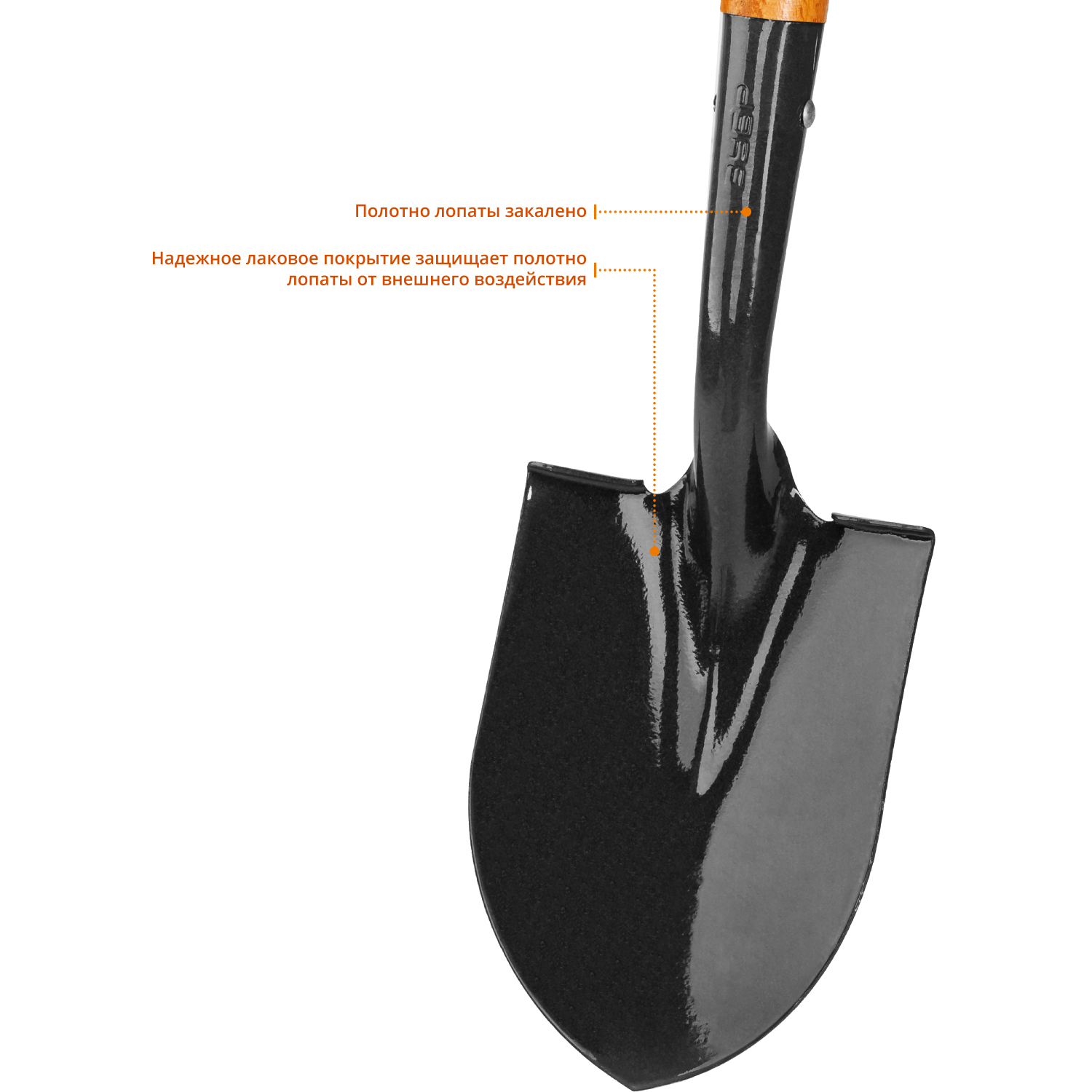 ЗУБР Профи-10, 210 х 150 х 660 мм, полотно 1.7 мм закалено, черенок из дуба высш. сорта с рукояткой, автомобильная лопата, Профессионал (39355)