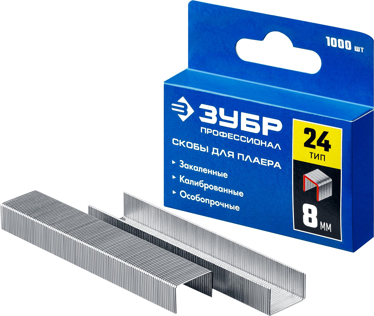 ЗУБР скобы тип 24, 8 мм, калибр 23GA. 1000 шт. Профессионал (31555-08)