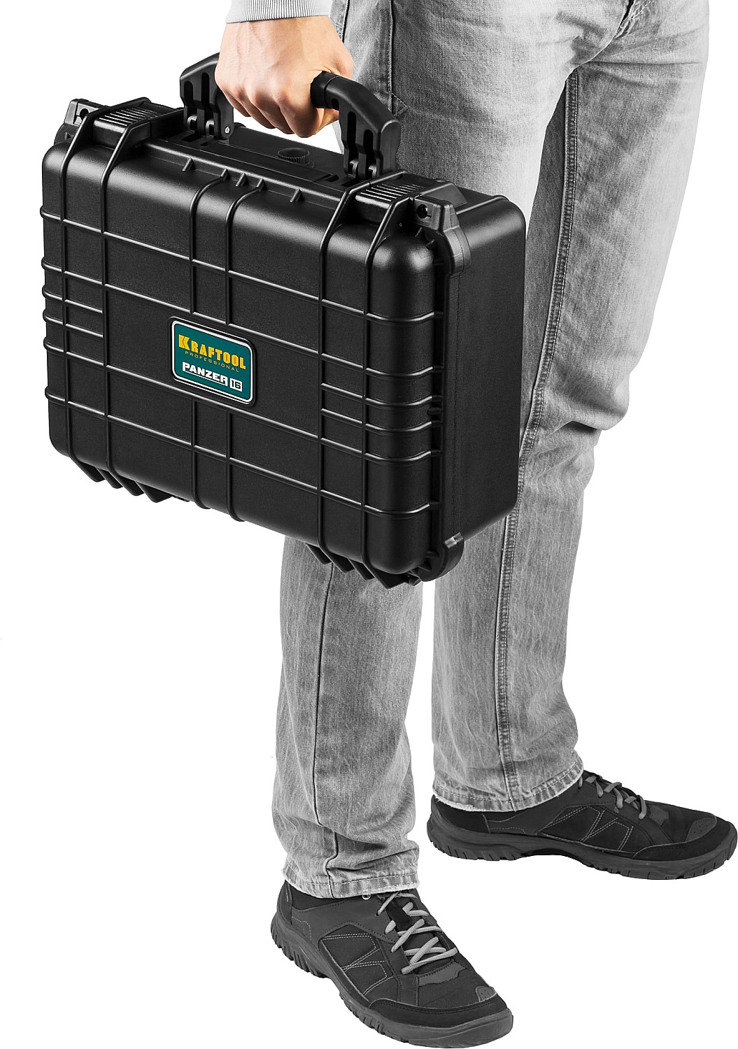KRAFTOOL PANZER-16, 400 х 330 х 170 мм, (16″), IP55, ударопрочный пластиковый ящик (38251-16)