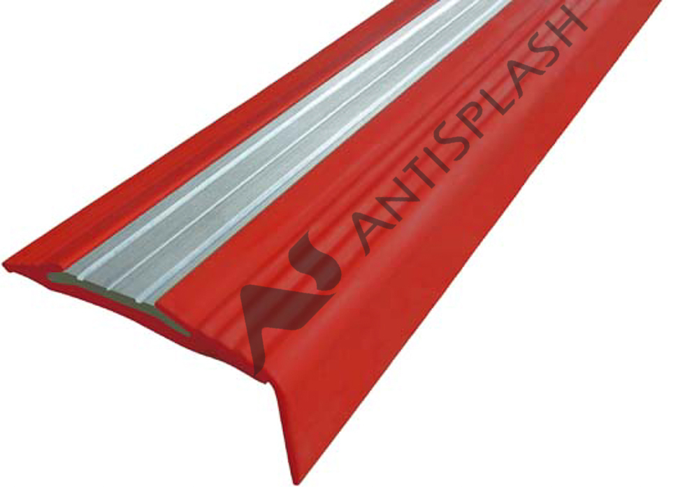 Резиновый профиль с алюминиевой вставкой «NoSlip», угол, 2,7 м красный