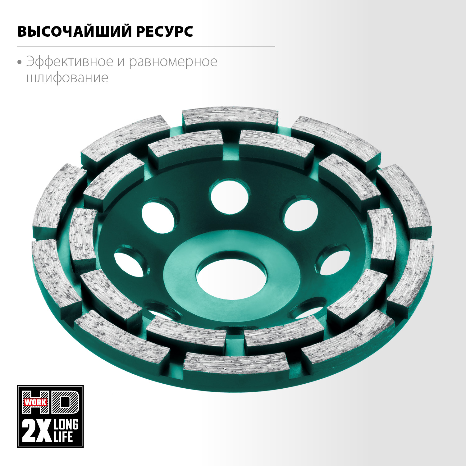 KRAFTOOL Double, d 125 мм, двухрядная алмазная шлифовальная чашка, INDUSTRIAL (33369-125)