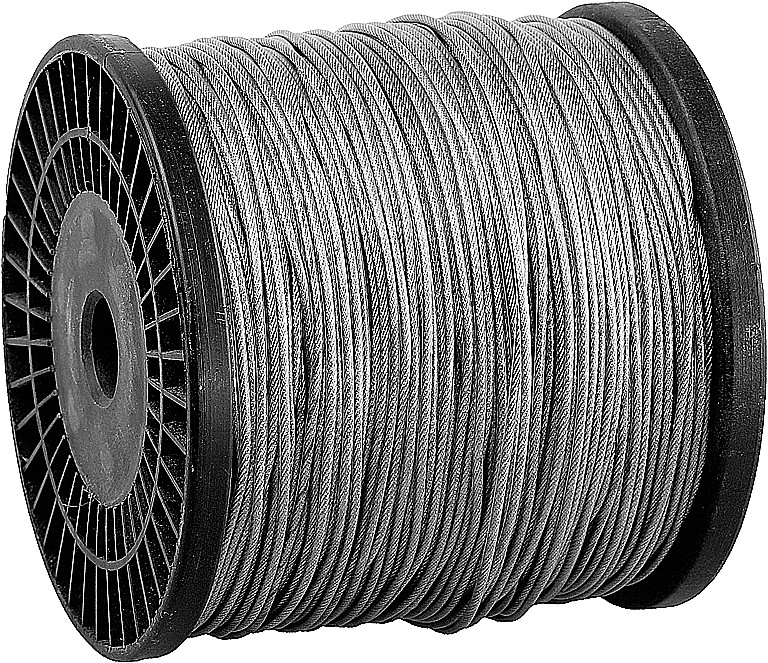 ЗУБР DIN 3055, свивка 6 x 7 + FC, 2 (3) мм, L 200 м, стальной трос в оплетке ПВХ, Профессионал (4-304120-02-03)