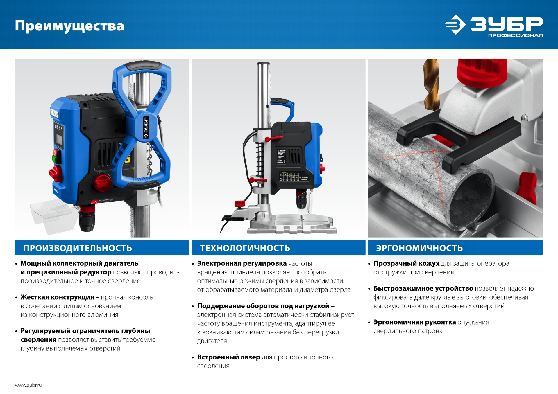ЗУБР 800 Вт, 13 мм БЗП, вертикально - сверлильный станок, Профессионал (ВСС-П800)