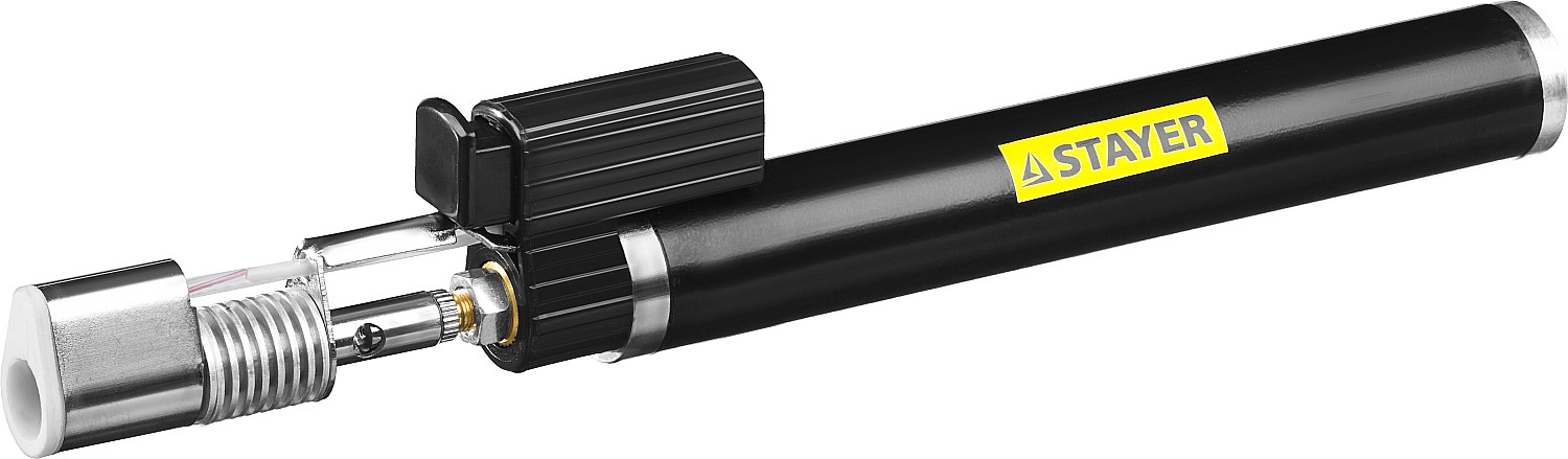 STAYER PS 400, 45 Вт, 1200°С, в наборе: 5 в 1, пьезоподжиг, горелка, фен, 4 жала, газовый паяльник, Professional(55505-H6)