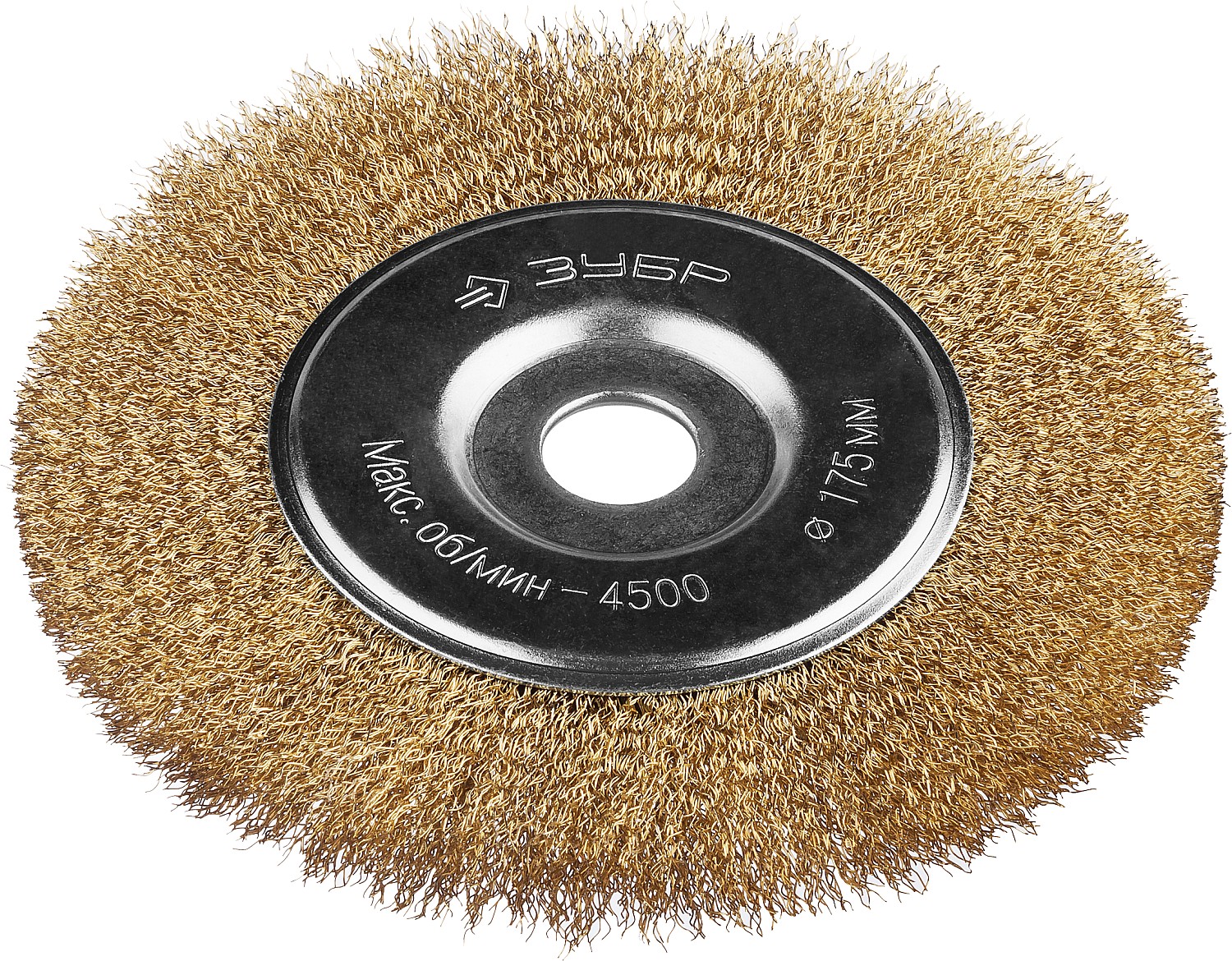 ЗУБР 175 х 22 мм, витая латунированная, проволока 0.3 мм, щетка дисковая для УШМ, Профессионал (35187-175)